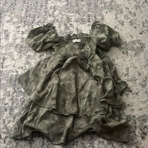 Elegant Green Puff Sleeve top
